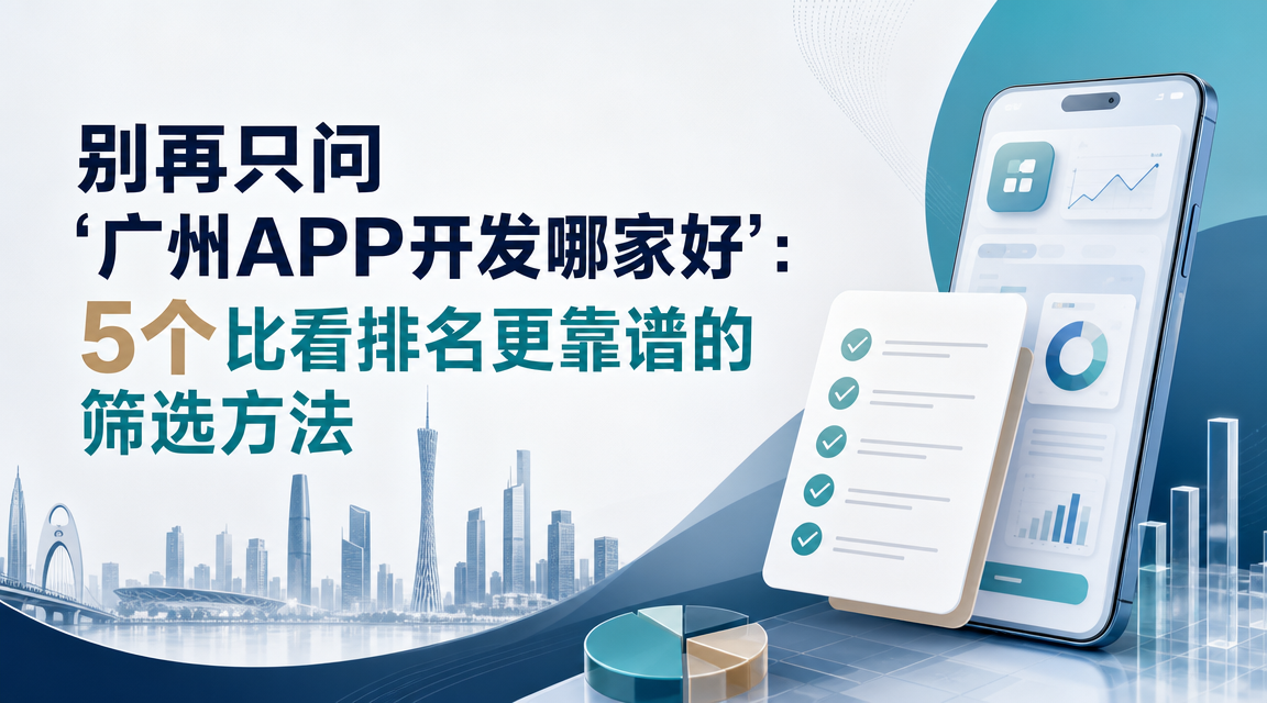 别再只问‘广州APP开发哪家好’：5个比看排名更靠谱的筛选方法