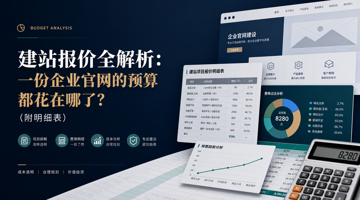 广州建站报价全解析：一份企业官网的预算都花在哪了？（附明细表）