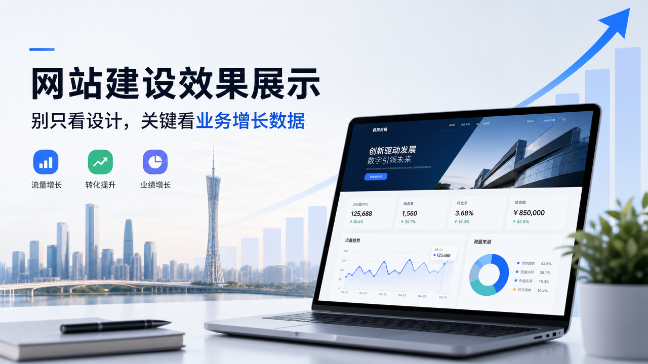 广州网站建设效果展示：别只看设计，关键看业务增长数据