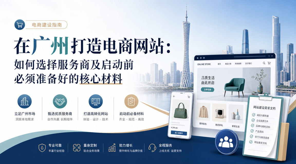 在广州打造电商网站：如何选择服务商及启动前必须准备好的核心材料