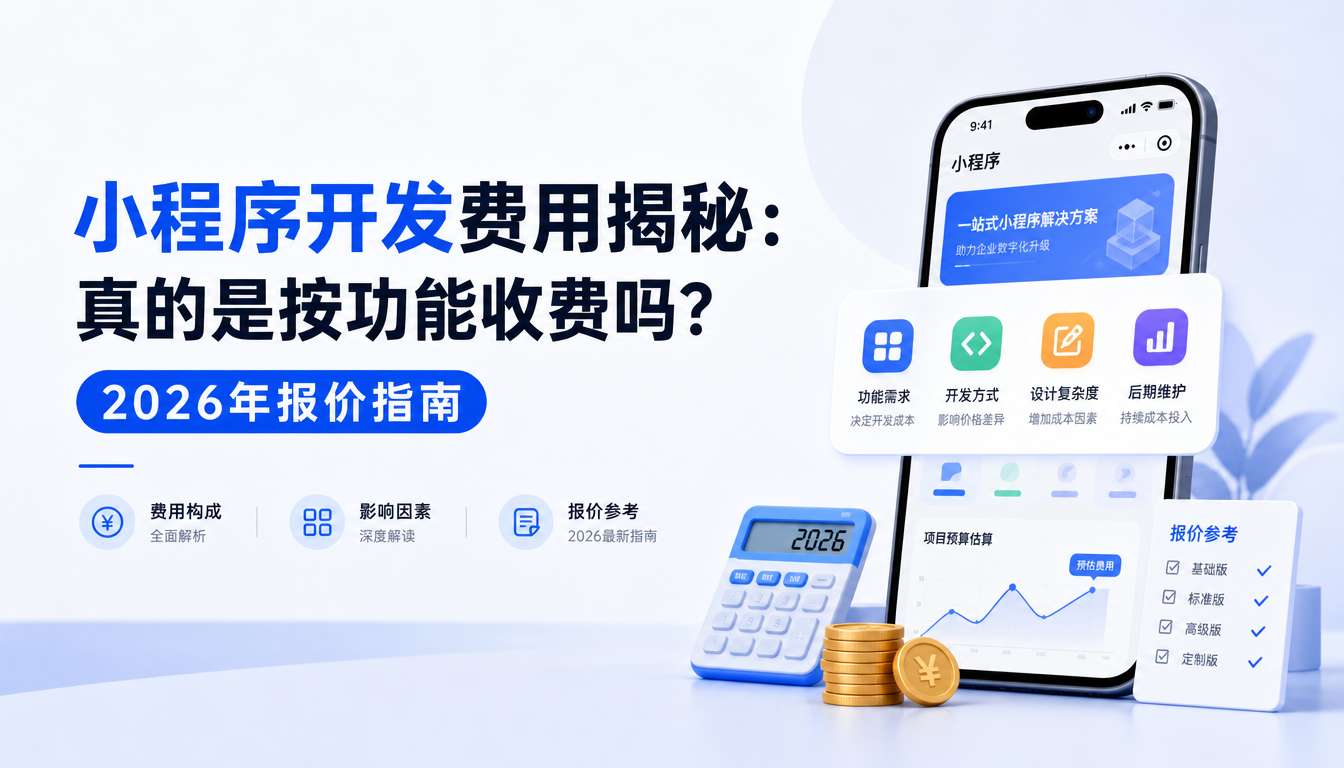 广州小程序开发费用揭秘：真的是按功能收费吗？2026年报价指南...