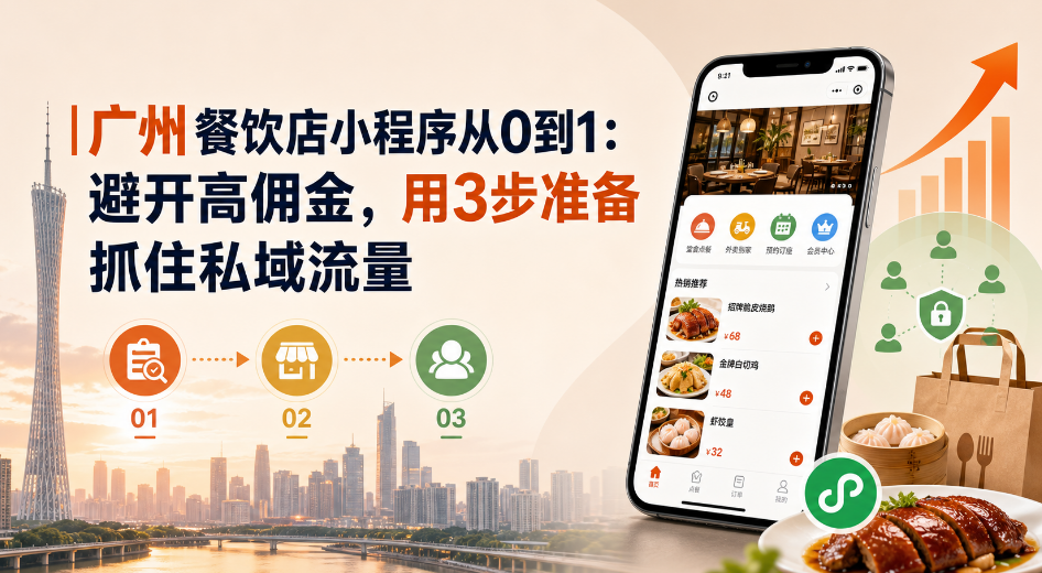 广州餐饮店小程序从0到1：避开高佣金，用3步准备抓住私域流量