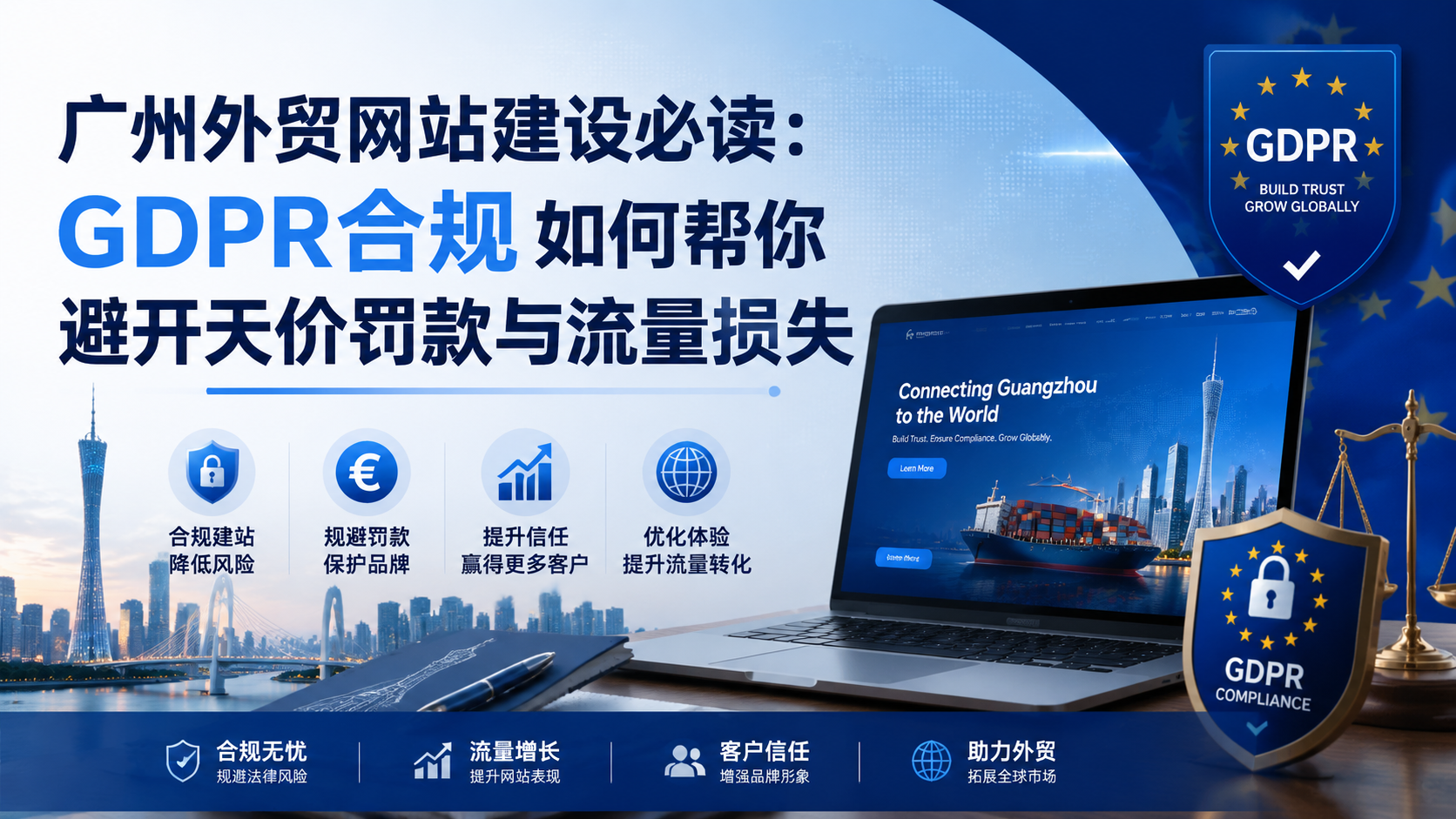 广州外贸网站建设必读：GDPR合规如何帮你避开天价罚款与流量损失